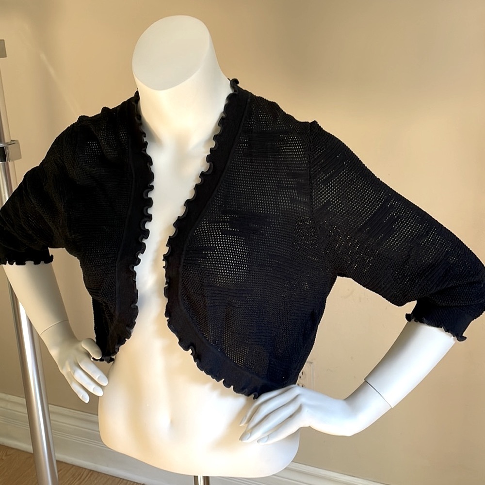 Fransa bolero black lace knit